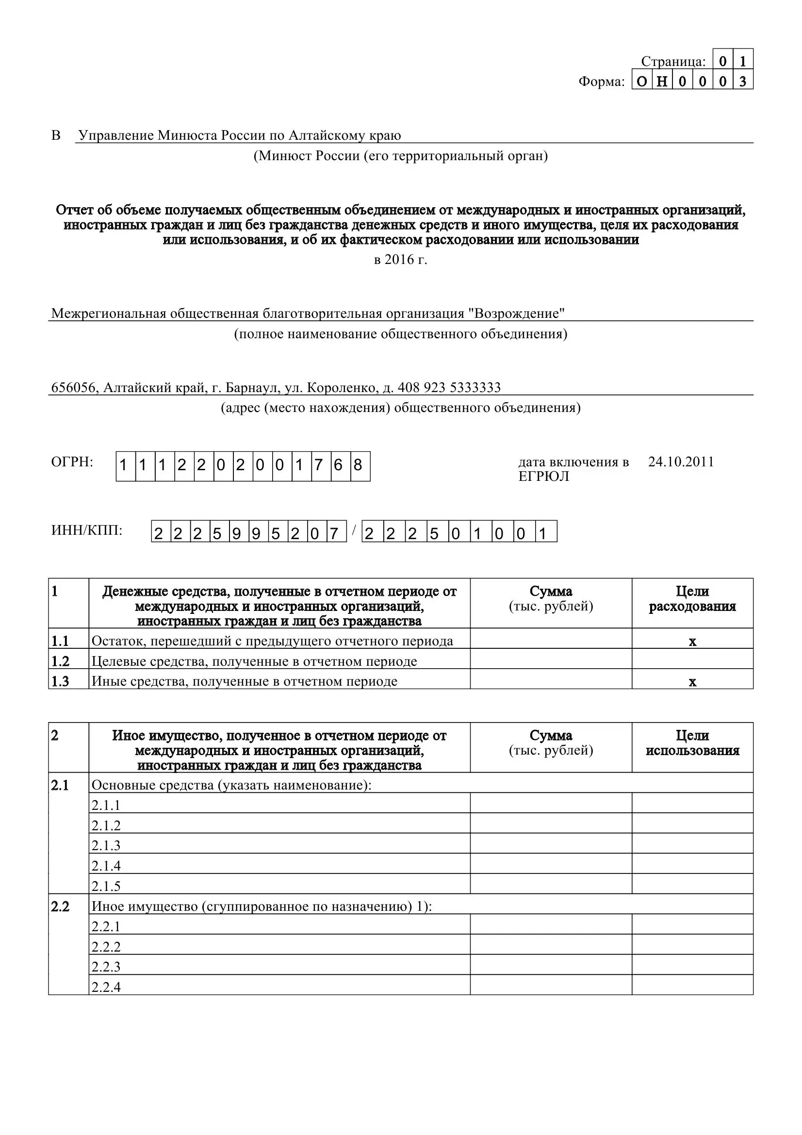 Общественная благотворительная организация "Возрождение"